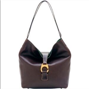 Dooney & Bourke Dark Brown Hobo Bag with Gold Accent